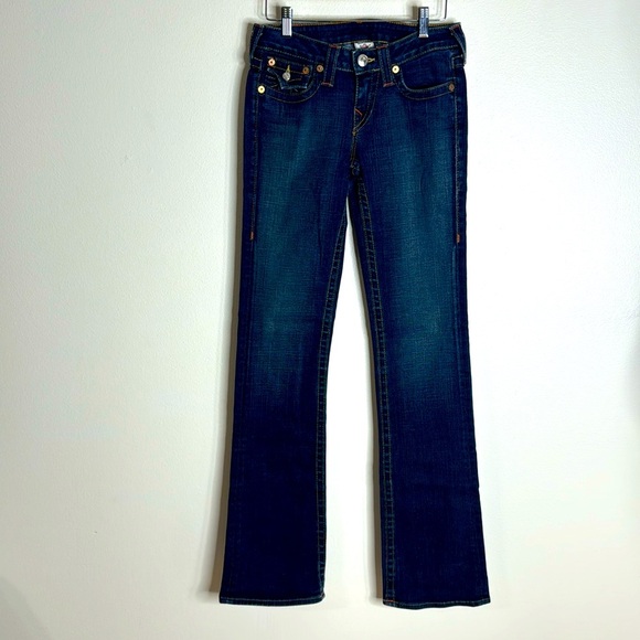 Vtg true religion ladies Y2K Becky bootcut section denim jeans made in USA SZ 27 - Picture 1 of 14